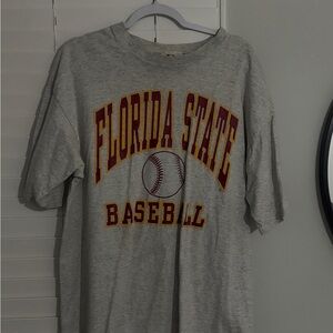 VINTAGE LIGHT HEATHER GRAY FLORIDA STATE BASEBALL T-SHIRT XL